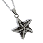 Silver Starfish Pendant and Necklace for Ashes