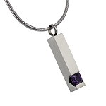 Pillar with Purple Gemstone Cremation Jewelry