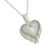 Heart Angel Wings Cremation Necklace