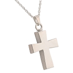Curved Cross Pendant and Necklace for Ashes
