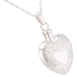 Etched Double Heart Pendant for Ashes