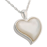 Heart Mother of Pearl Pendant for Ashes
