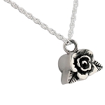 Small Rose Pendant and Necklace for Ashes