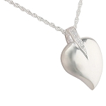 Heart with Leaf Pendant for Ashes