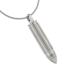 Silver Bullet Cremation Pendant and Necklace