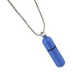 Blue Cylinder Cremation Jewelry