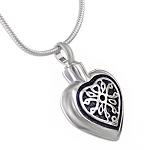 Filigree Heart Cremation Jewelry Pendant