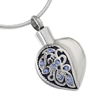 Half Heart Cremation Jewelry Pendant