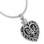 Dad Heart Cremation Jewelry Pendant