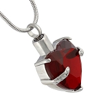 Red Heart Gemstone Cremation Jewelry