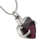 Purple Heart Gemstone Cremation Jewelry