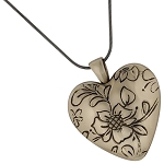 Floral Heart Pendant for Ashes Bronze