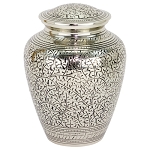 Leaves of Silver Cremation Urn