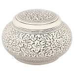 Leaves of Silver Round Urn Small
