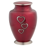 Loving Hearts Brass Cremation Urn