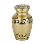 Classic Laurel Gold Keepsake Brass Urn