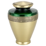 Atlas Brass Cremation Urn - Green/Gold