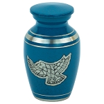 Silver Eagle Keepsake Urn - Blue