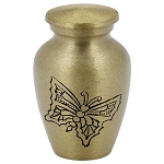 Classic Butterfly Keepsake Urn in Gold