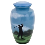 Golfer Cremation Urn for Ashes 
