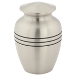 Classic Three Bands Pewter Urn - Extra Small