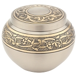 Pewter Engraved Round Extra Small Urn