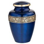 Sapphire Blue Brass Cremation Urn 