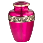 Sapphire Pink Brass Cremation Urn 
