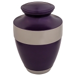 Adria Purple Cremation Urn with Silver Band