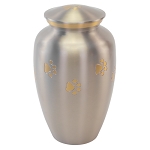 Pewter with Gold Paw Prints Pet Urn - Extra Large