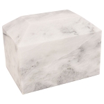 Alpha Ingot Soft White Genuine Marble Urn  