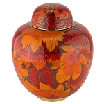 Fall Leaf Cloisonne Cremation Urn 