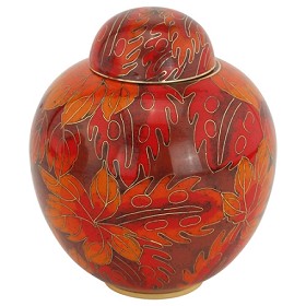 Fall Leaf Cloisonne Extra Small Urn