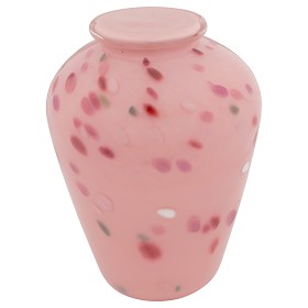 Pink Jubilee Hand Blown Glass Urn