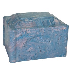 Claremont Cultured Marble Cremation Urn - Crystal Blue