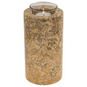 Beige Marble Tealight Urn - 6.5 Inches High