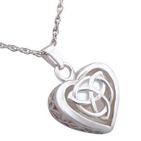 Celtic Heart Cremation Jewelry Pendant 