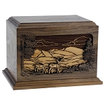 In the Woods Inlay Wood Cremation Urn