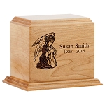 Our Angel Wood Urn - Extra Small